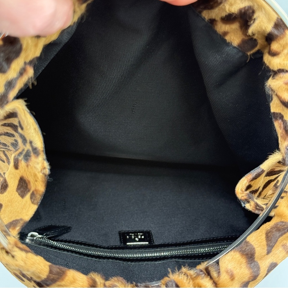 Fendi Leopard Print Hobo Bag with Black Accents - Picture 9 of 15